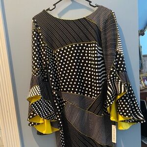 Cute washable New NWT black polka dot dress